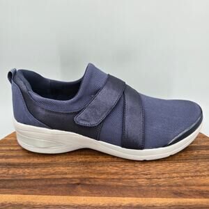 Bzees Refresh Shoes Womens 10 M Navy Blue Adjustable Strap Slip On Sneakers